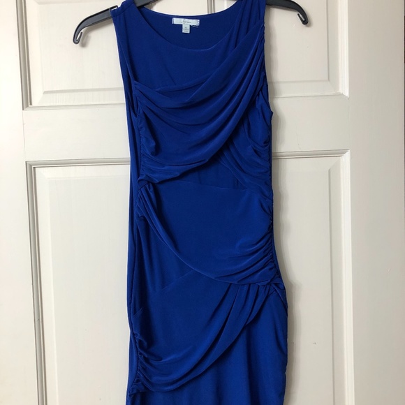 Soprano Blue Dress with Ruching Pattern on Front - Picture 1 of 3